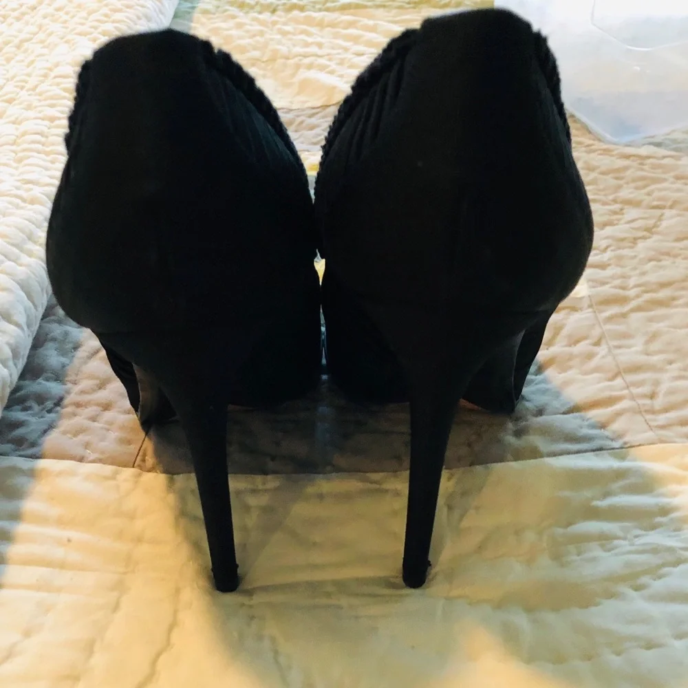 Tabitha Simmons Fabulous Platform Silk Pumps Stiletto Heels, sz 7.5/38